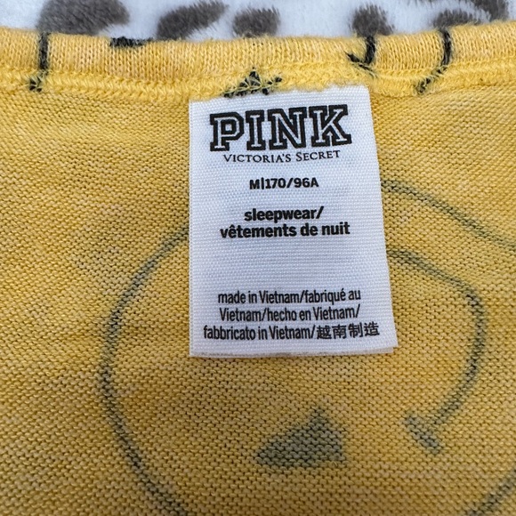 PINK Victoria’s Secret Smiley Face Sleepwear Pajama Top in Yellow Orange Medium - Picture 12 of 17
